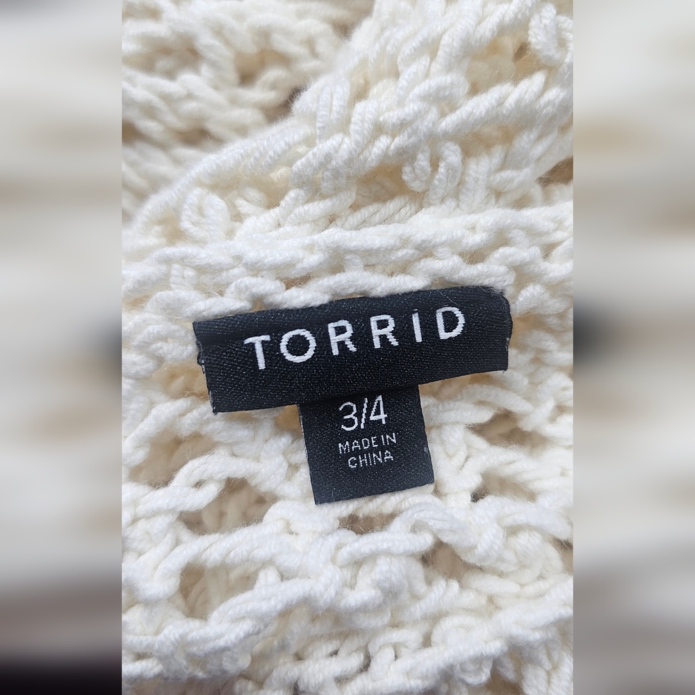 Torrid Open Stitch Pullover Oversized Cropped Sweater - Picture 3 of 6